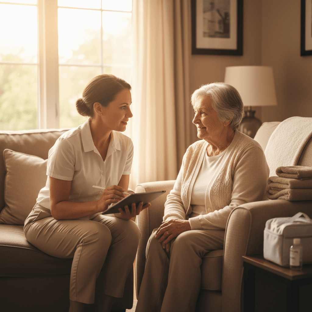 Clinical staff member conducting patient consultation