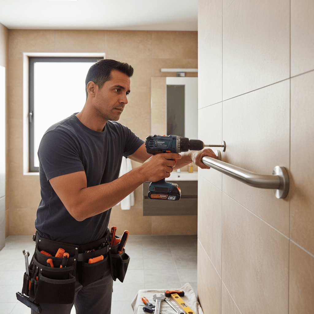 ADA-compliant home safety installation in progress