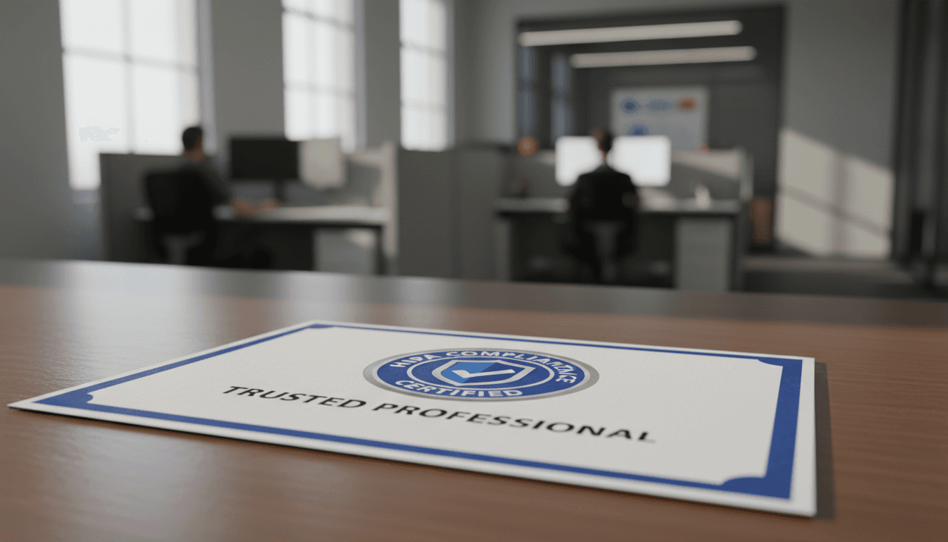 HIPAA compliance documentation and certification