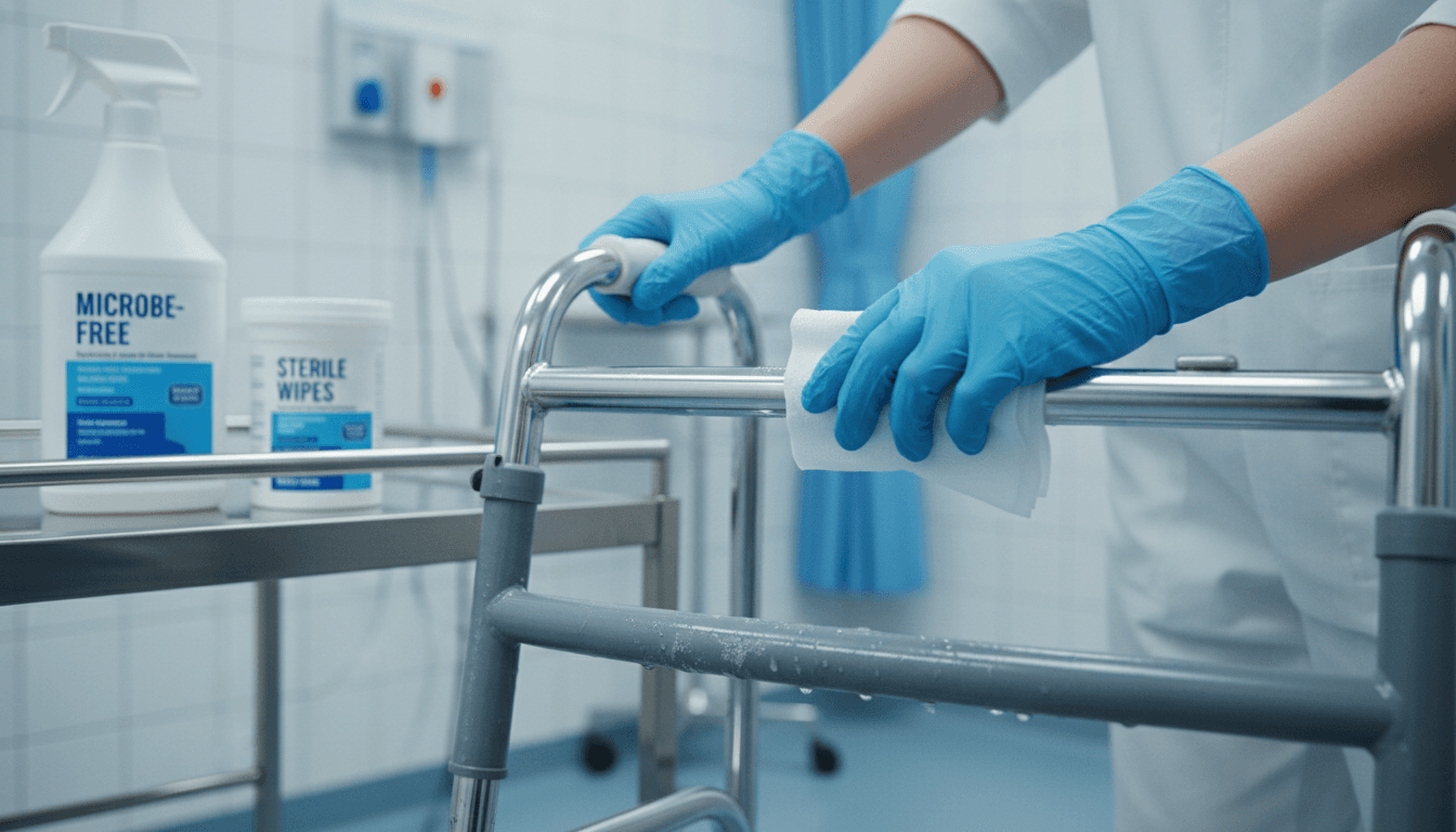 Medical equipment sanitization process using healthcare-grade disinfectants